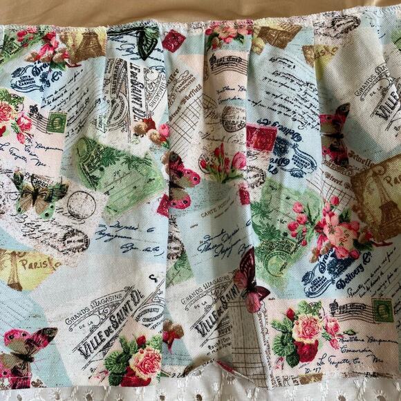 Under Moments Midi Length Skirt Slip Layered Novelty Print Eyelet Hem Boho Retro - Picture 13 of 15